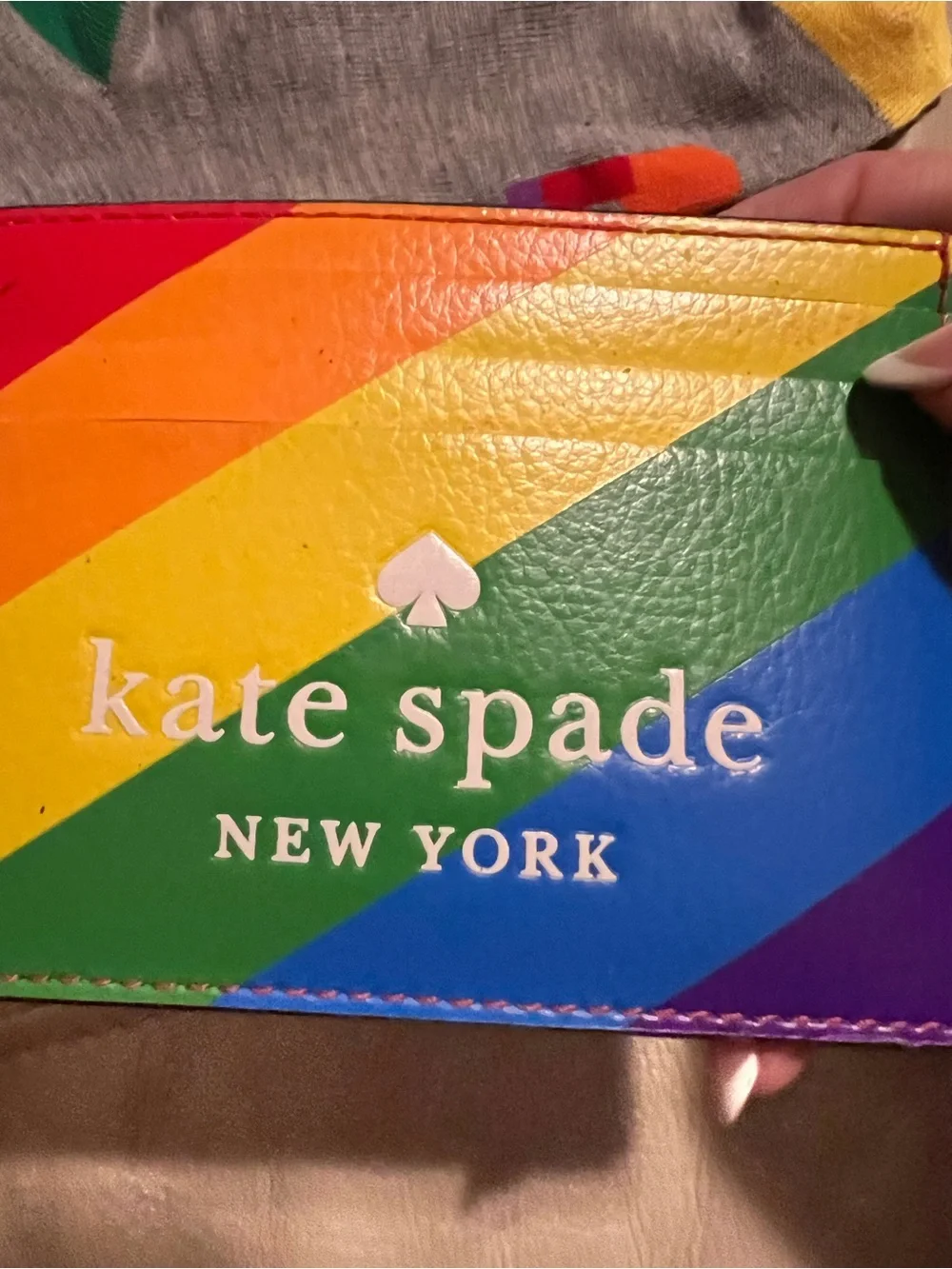 kate spade Rainbow Stripe Card Holder and Pride Socks